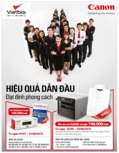 Chương trình khuyến mại của Canon từ ngày 1 tháng 7 đến hết ngày 31 tháng 08 năm 2014